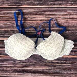 NUYU Kansas Jayhawks KU University Bra NCAA Blue White Red Womens Ladies 34B